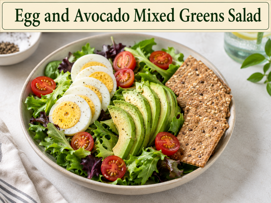 Egg and Avocado Mixed Greens Salad
