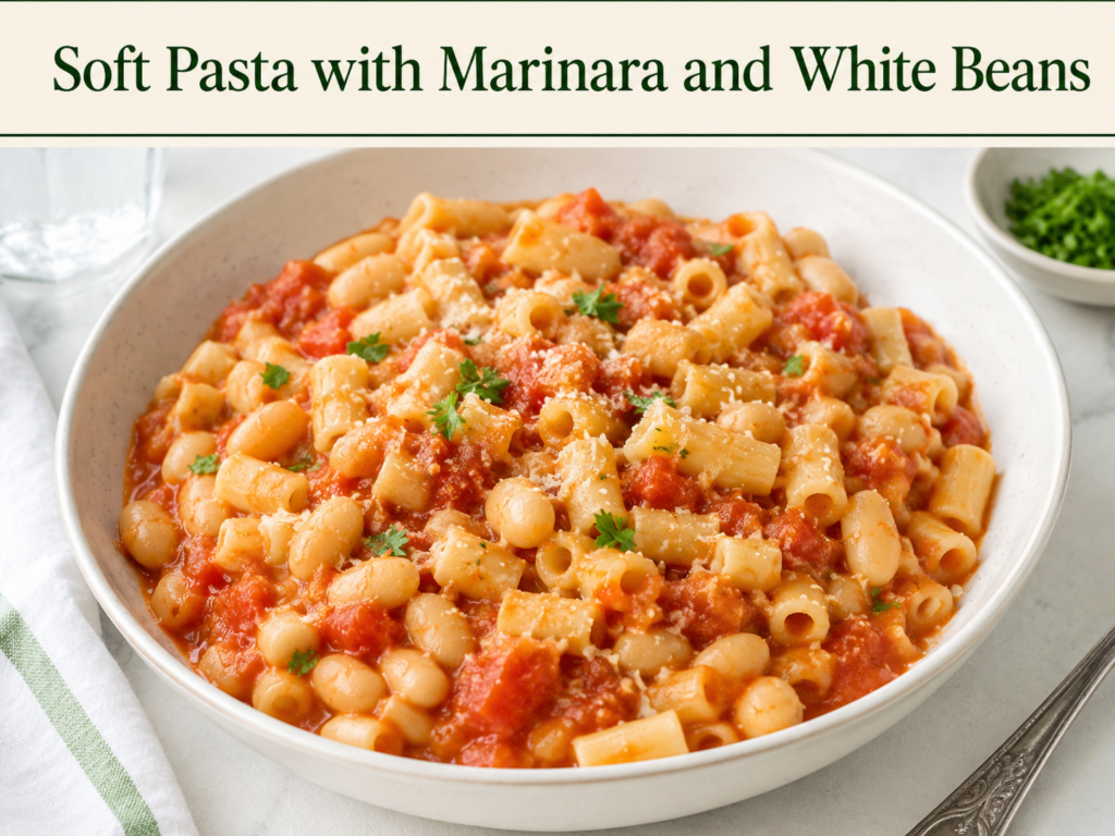 Soft Pasta with Marinara and White Beans