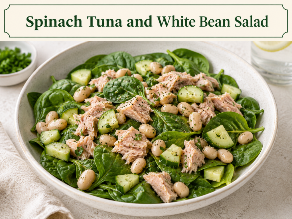 Spinach Tuna and White Bean Salad
