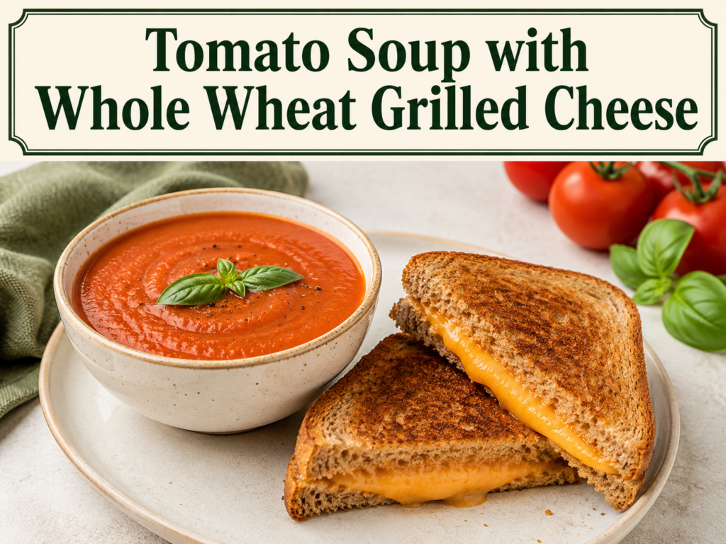 Tomato Soup with Whole Wheat Grilled Cheese