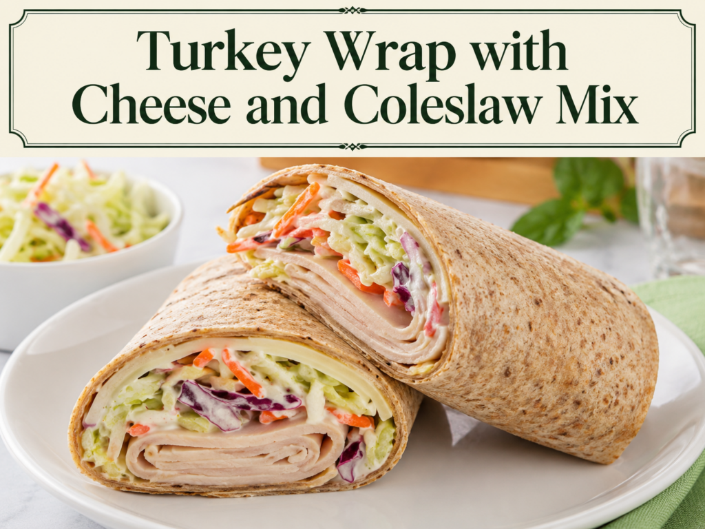 Turkey Wrap with Cheese and Coleslaw Mix