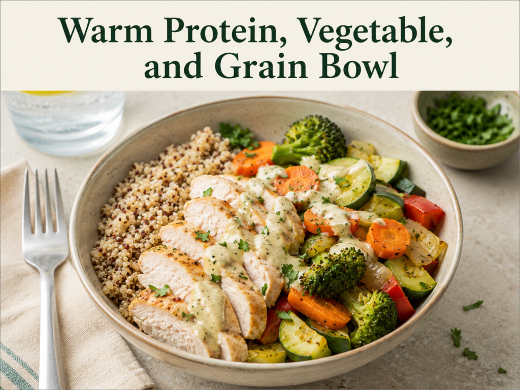 Warm Protein, Vegetable, and Grain Bowl